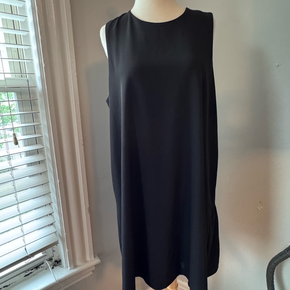 Nordstrom black mini dress with back ruffle